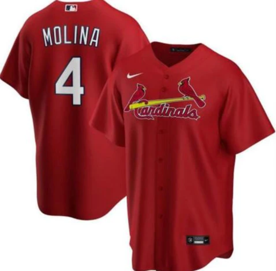 Mens St. Louis Cardinals Yadier Molina Cool Base Replica Jersey Red