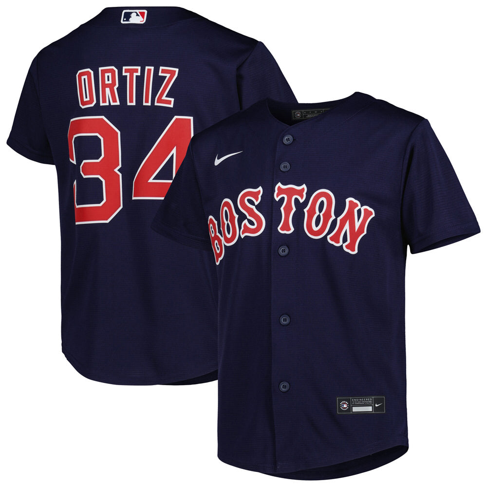 Youth Boston Red Sox David Ortiz Hall of Fame Player Jersey - Navy